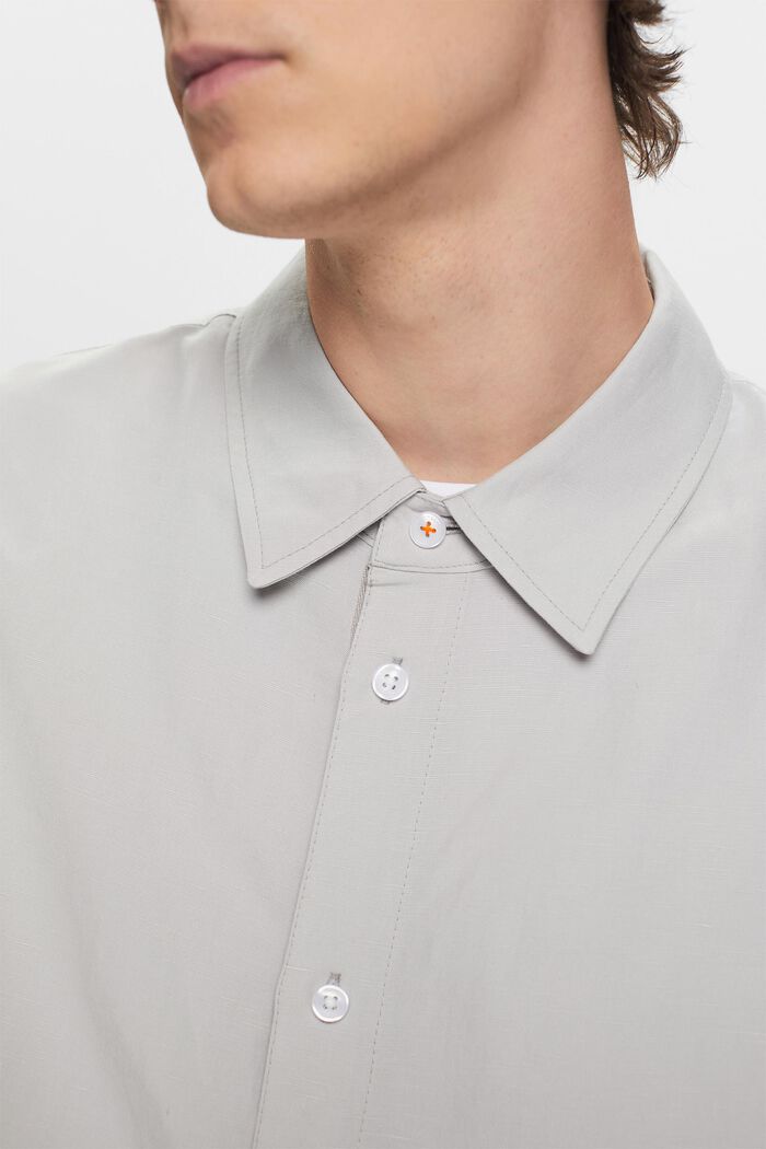 Short-sleeved shirt, linen blend, LIGHT GREY, detail image number 2