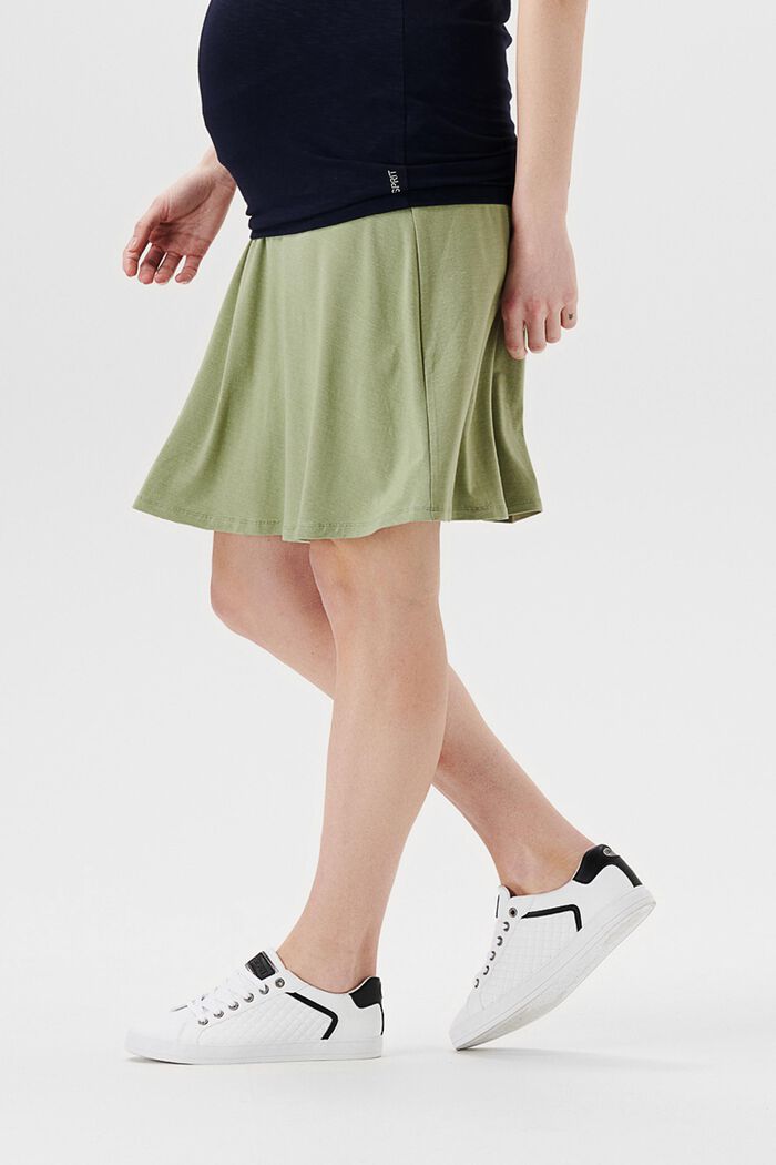 Jersey skirt with under-bump waistband, LENZING™ ECOVERO™, REAL OLIVE, detail image number 0