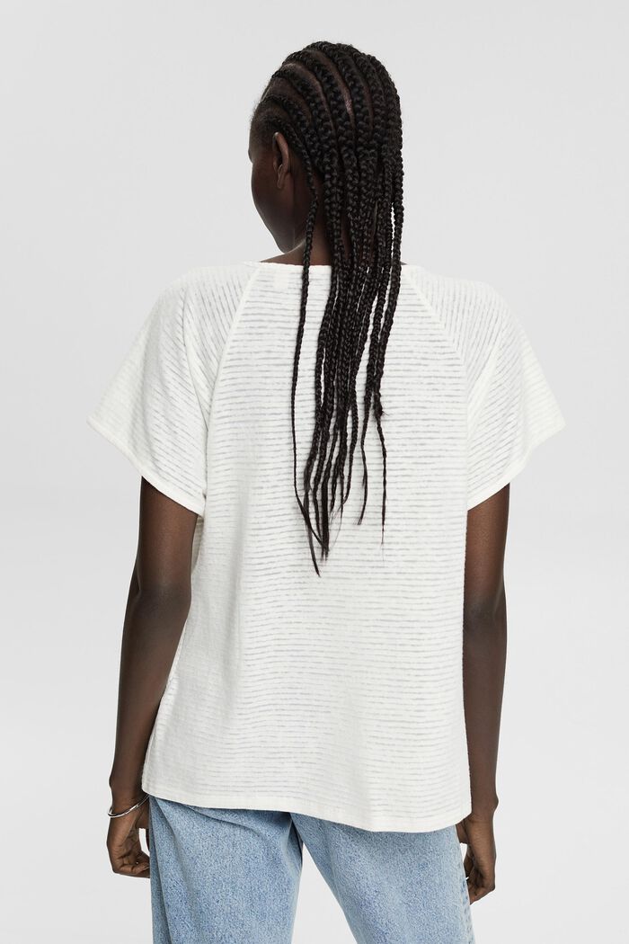 With linen: striped T-shirt, OFF WHITE, detail image number 3