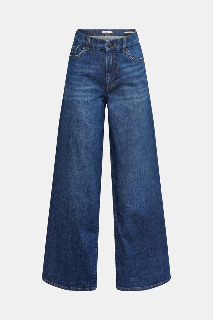 Wide leg jeans, BLUE DARK WASHED, overview