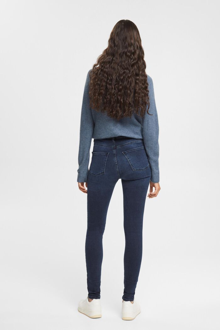 High-rise skinny stretch jeans, BLUE BLACK, detail image number 3