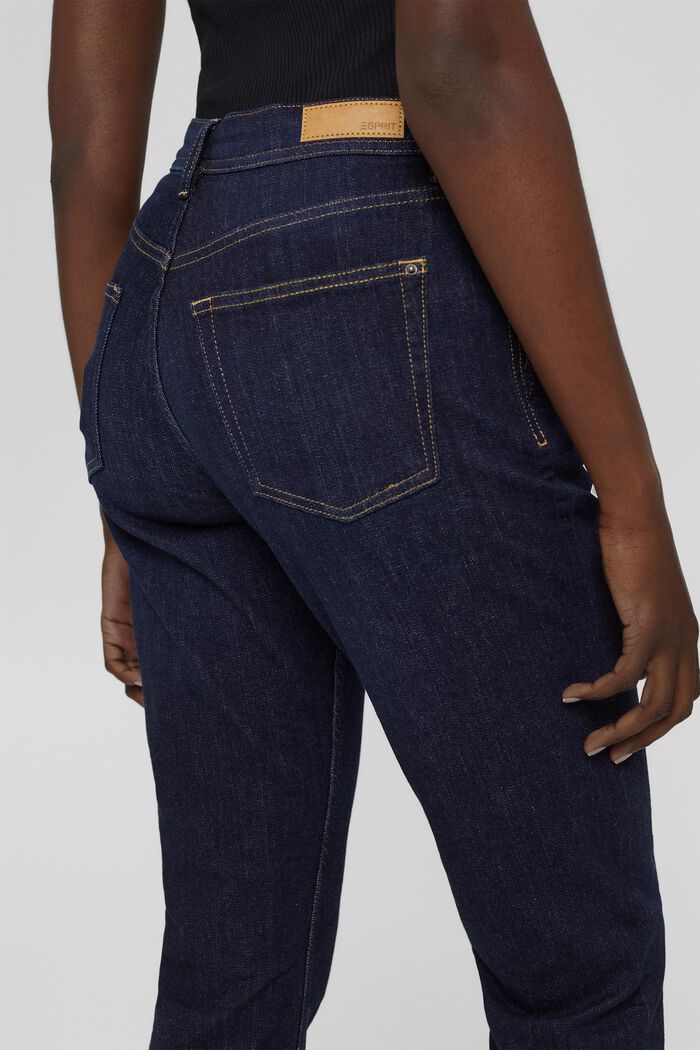 Cropped jeans in stretchy cotton, BLUE RINSE, detail image number 2