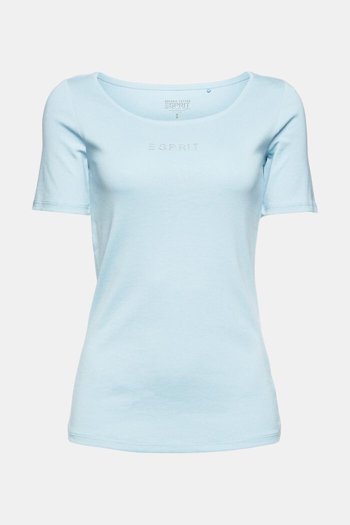 T-shirt with a glittery logo, 100% organic cotton