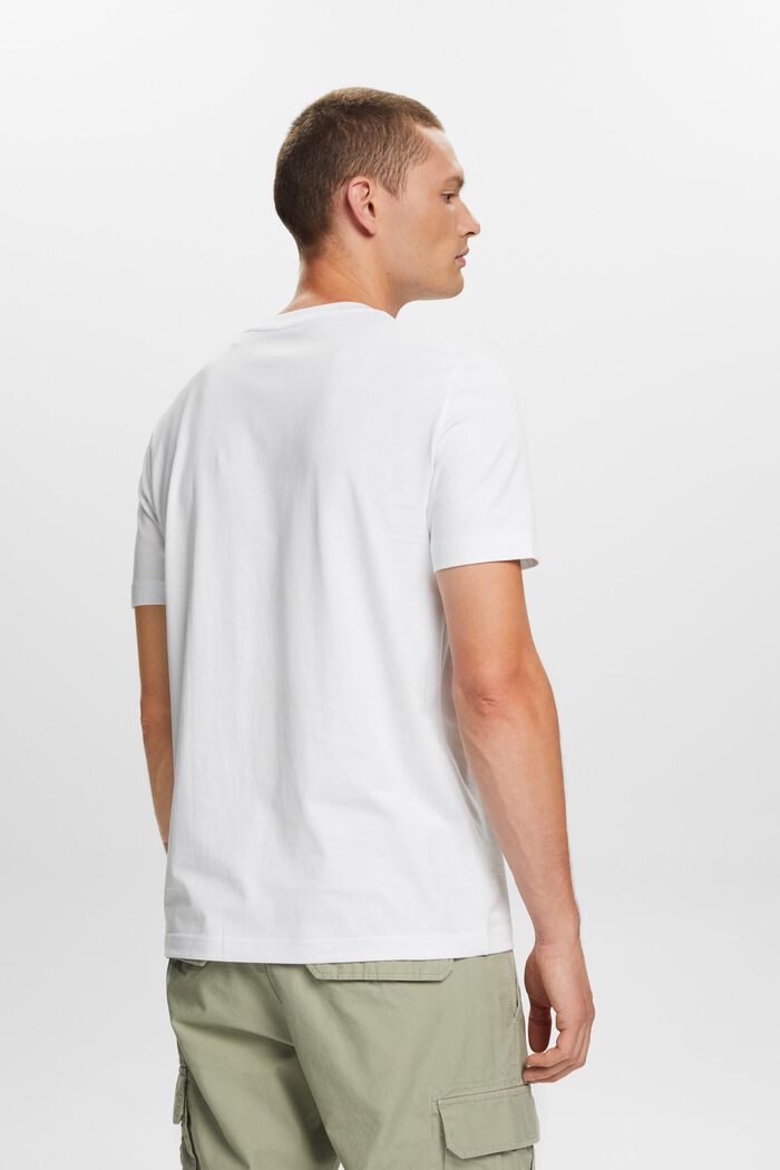 Pima Cotton-Jersey Crewneck T-Shirt, WHITE, detail image number 3