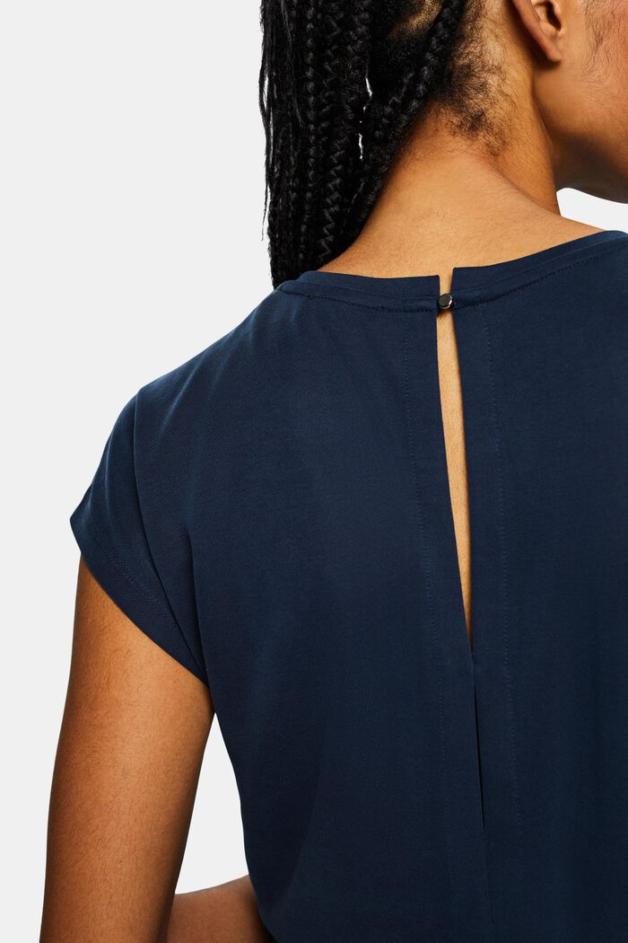Permanent Crease Sleeveless Jumpsuit, NAVY, detail image number 4