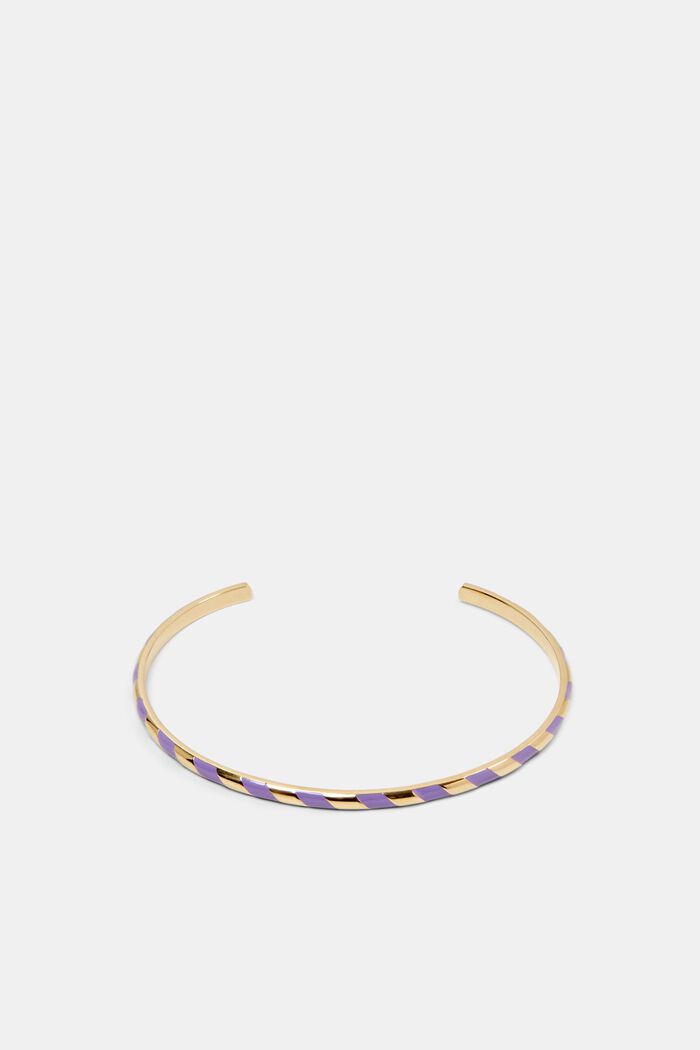 Two-Tone Stainless Steel Bangle, LILAC, detail image number 0