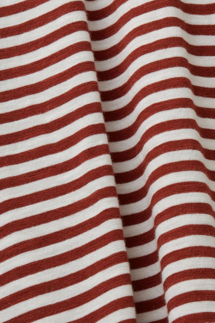 Striped Long-Sleeve Top, RUST BROWN, detail image number 4