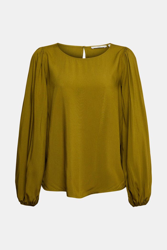 Blouse made of LENZING™ ECOVERO™, OLIVE, overview