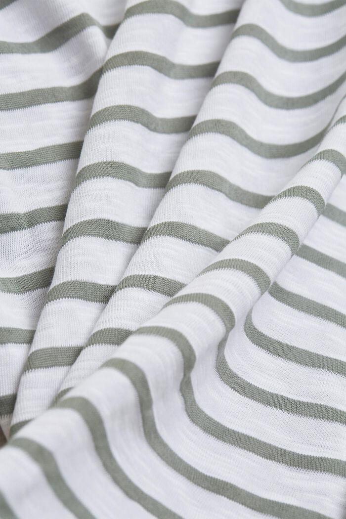 Recycled: striped T-shirt containing organic cotton, LIGHT KHAKI, detail image number 4