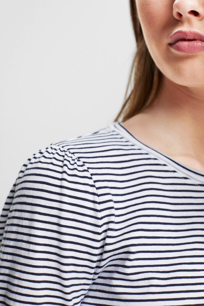 Long sleeve top with a striped pattern, WHITE, detail image number 0