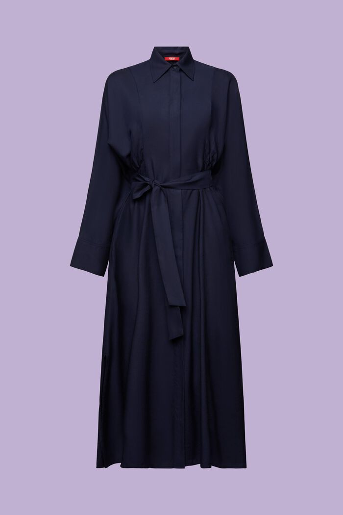 Midi Shirt Dress, LENZING™ ECOVERO™, NAVY, detail image number 6