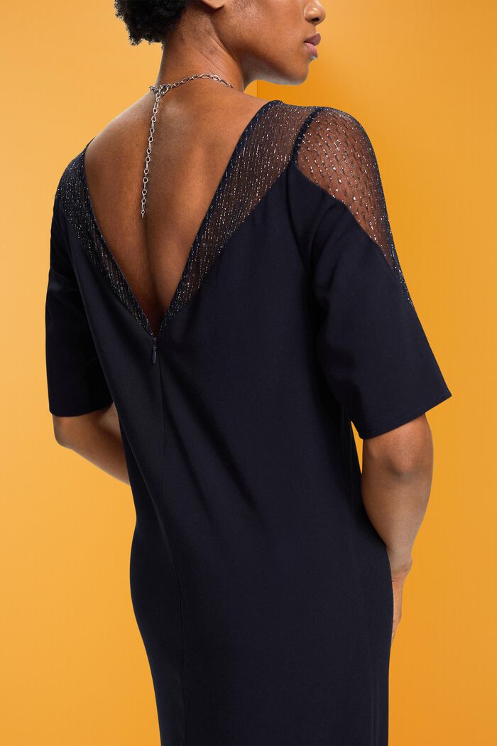 Mini dress with sparkly neckline, NAVY, detail image number 4