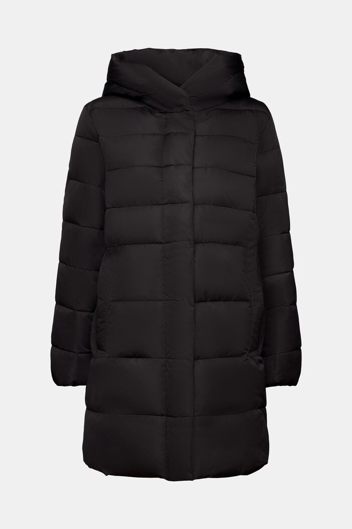 Hooded Puffer Coat, BLACK, detail image number 7