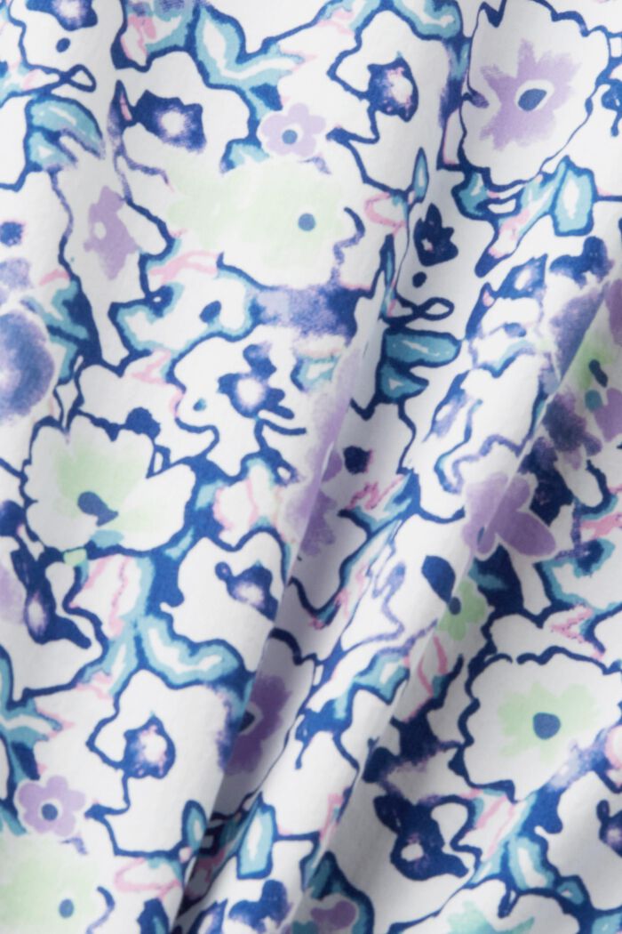 Cotton blouse with floral print, WHITE, detail image number 5
