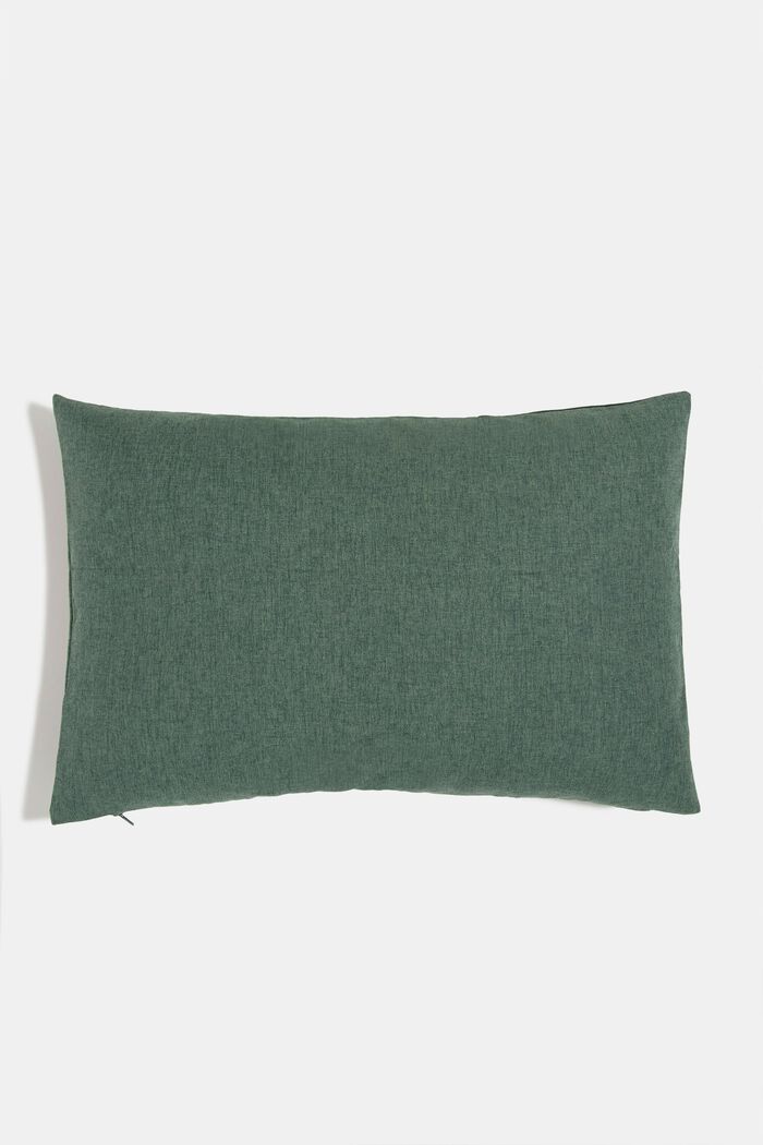 Mixed material cushion cover with micro-velvet, DARK GREEN, detail image number 2