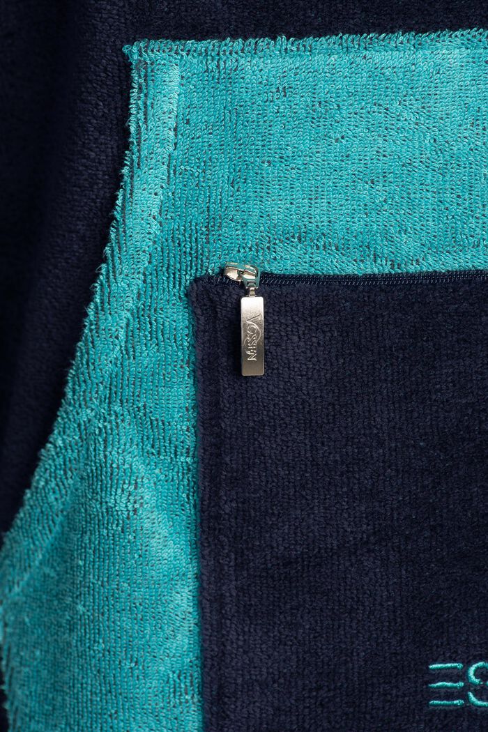 YOUTH hooded towel poncho, NAVY BLUE, detail image number 2