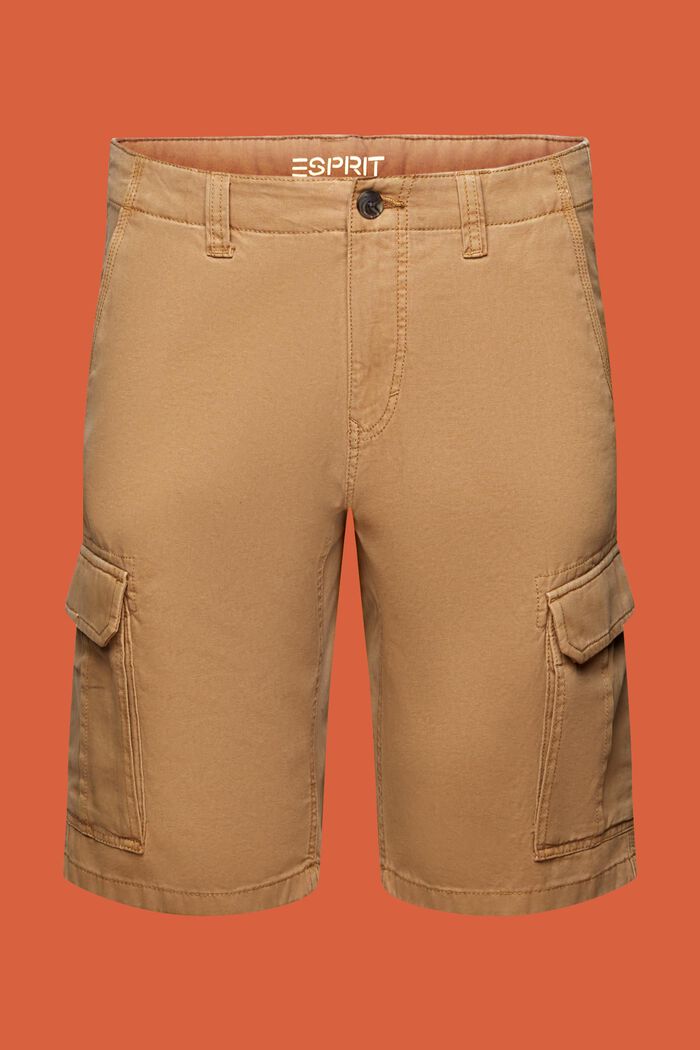 Cargo shorts, 100% cotton, KHAKI BEIGE, detail image number 7