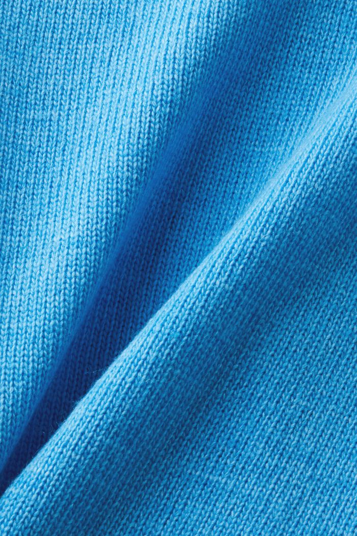 V-Neck Wool-Cashmere Blend Sweater, BLUE, detail image number 5