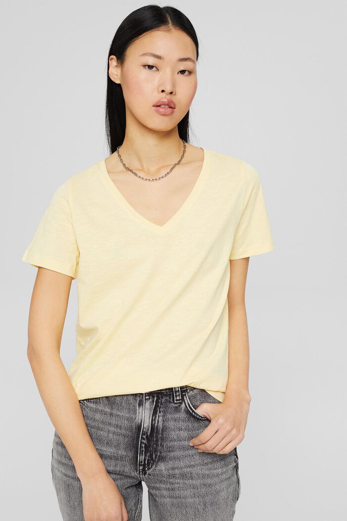 T-shirt made of 100% organic cotton, PASTEL YELLOW, overview