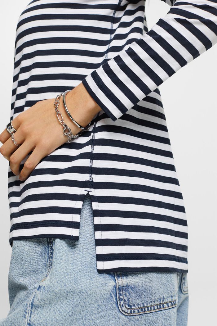 Striped Long Sleeve Top, NAVY, detail image number 2