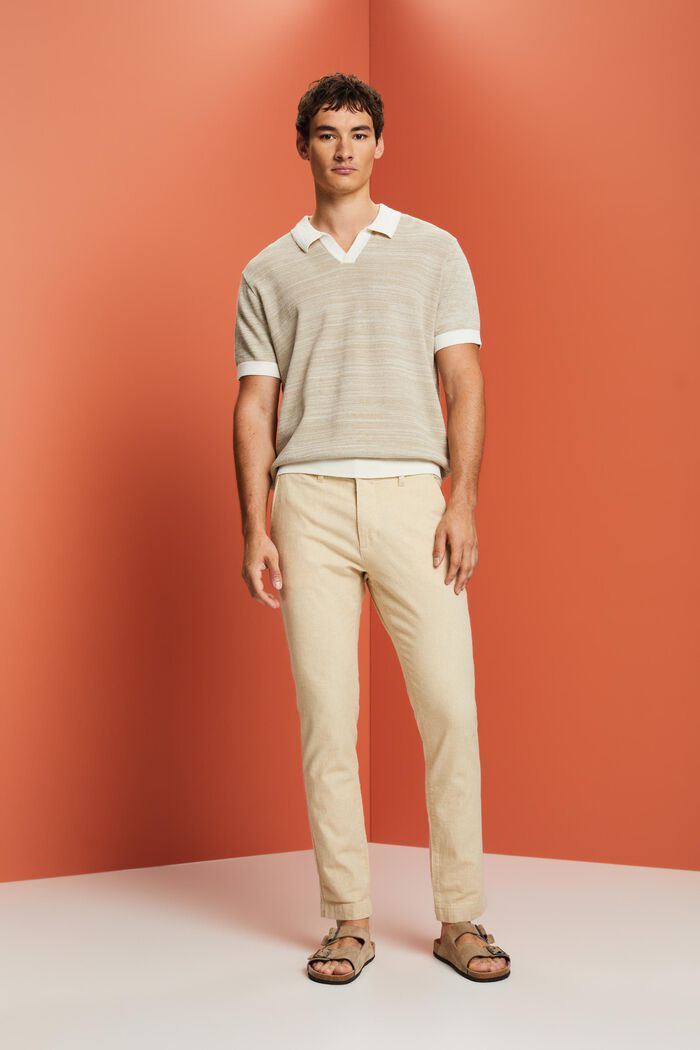 Summer chino trousers, LIGHT BEIGE, detail image number 1