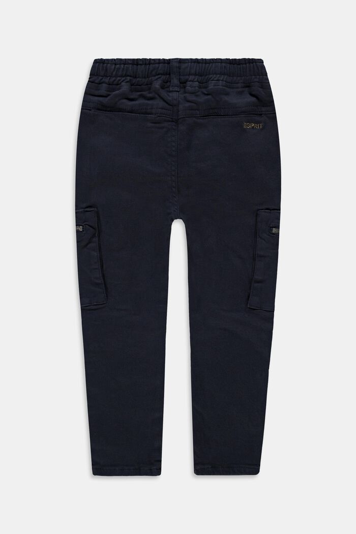 Cargo trousers with a drawstring waist, organic cotton, NAVY, detail image number 2