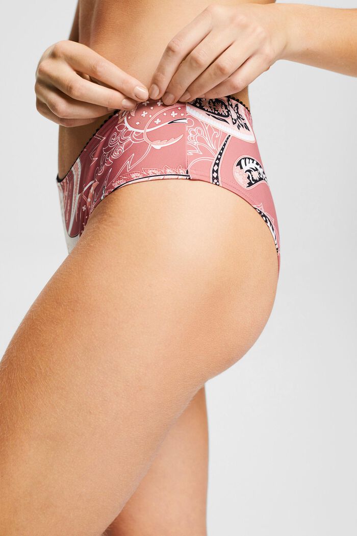 Made of recycled material: bikini shorts with a paisley print, BLUSH, detail image number 2