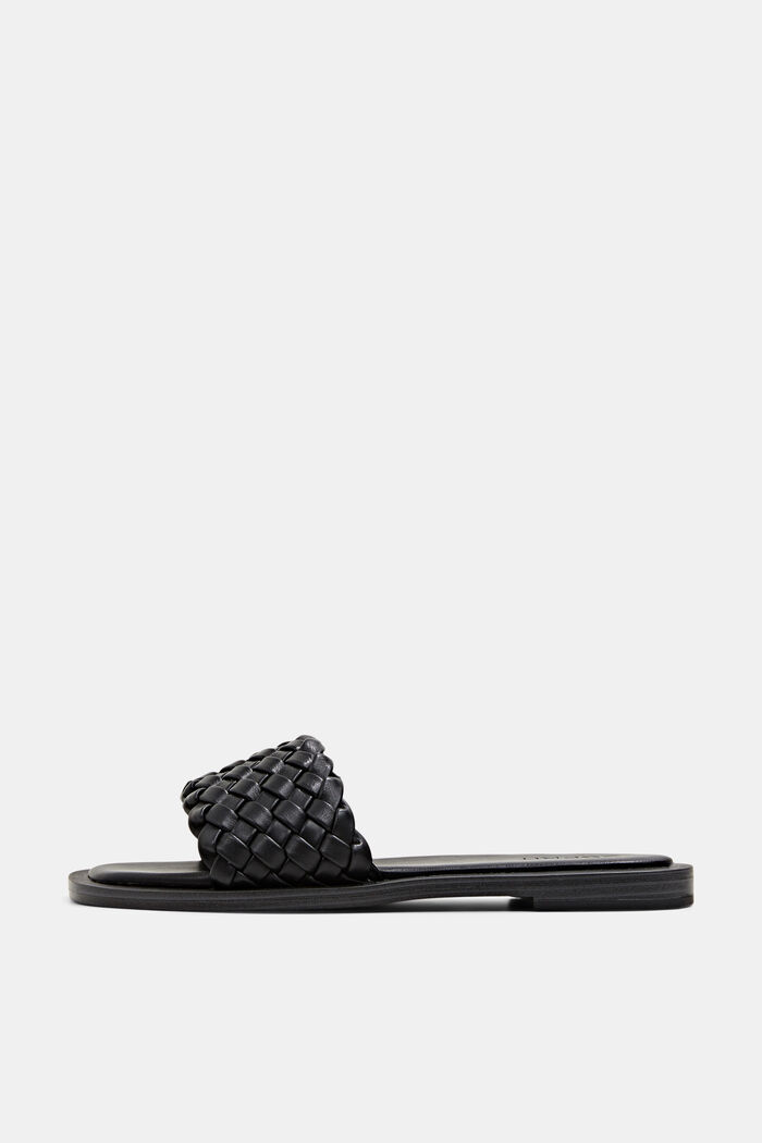 Slip-ons with braided straps, BLACK, overview