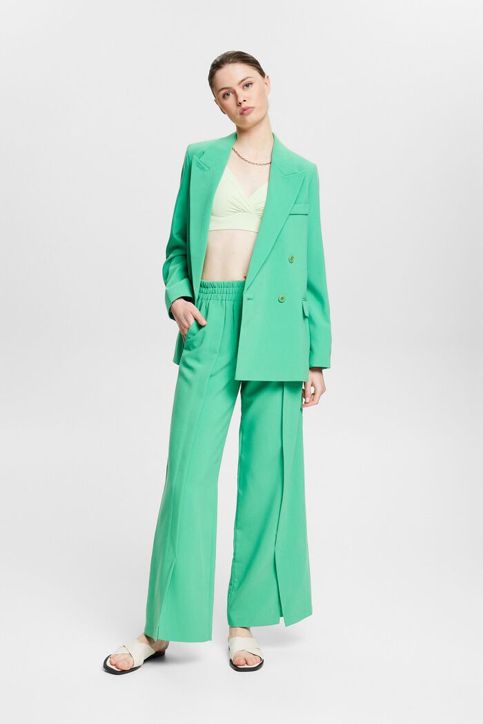 Wide leg trousers, GREEN, overview
