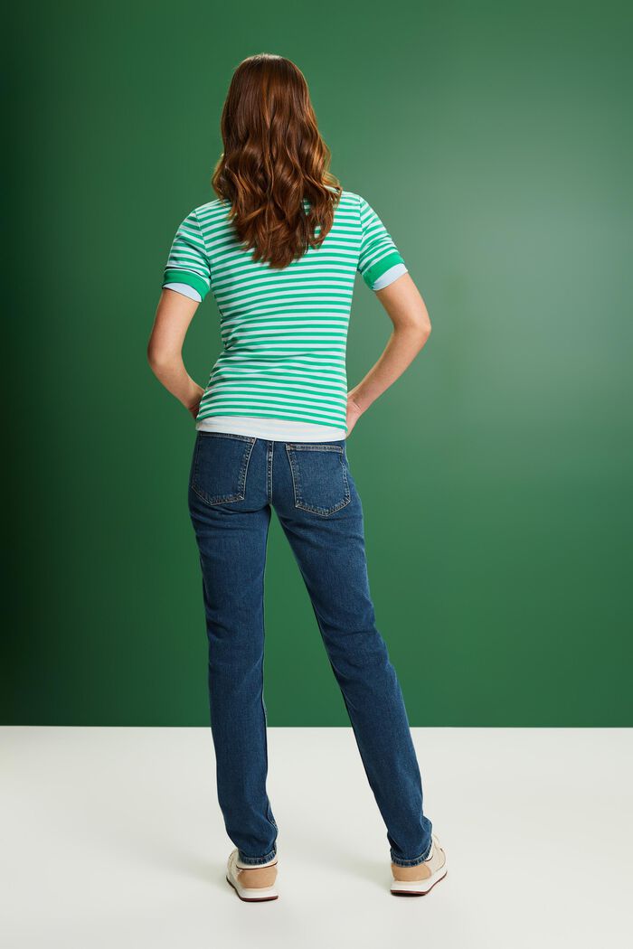 Straight Mid-Rise Jeans, BLUE MEDIUM WASHED, detail image number 3
