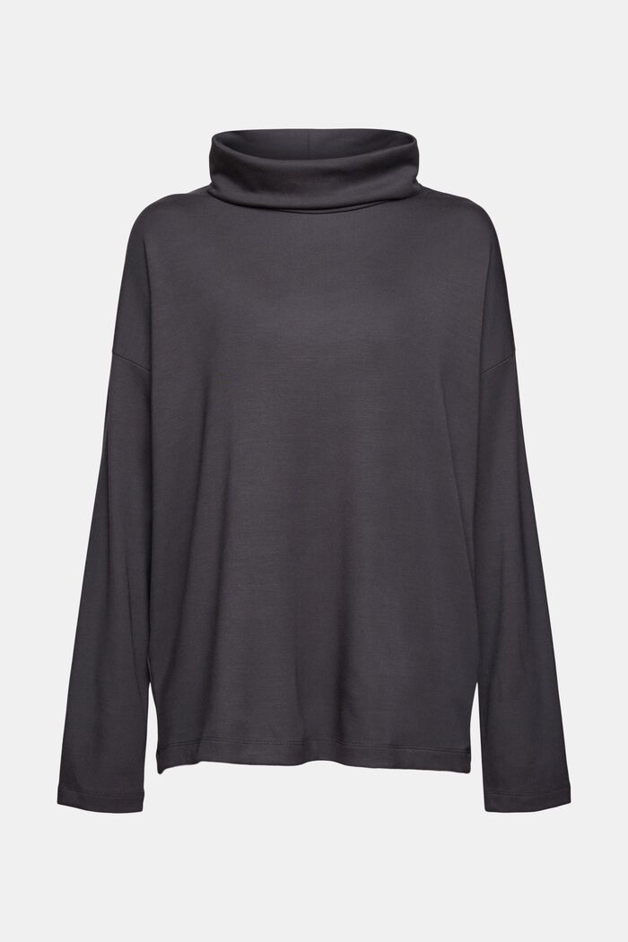 TENCEL™: Jersey top with a polo neck
