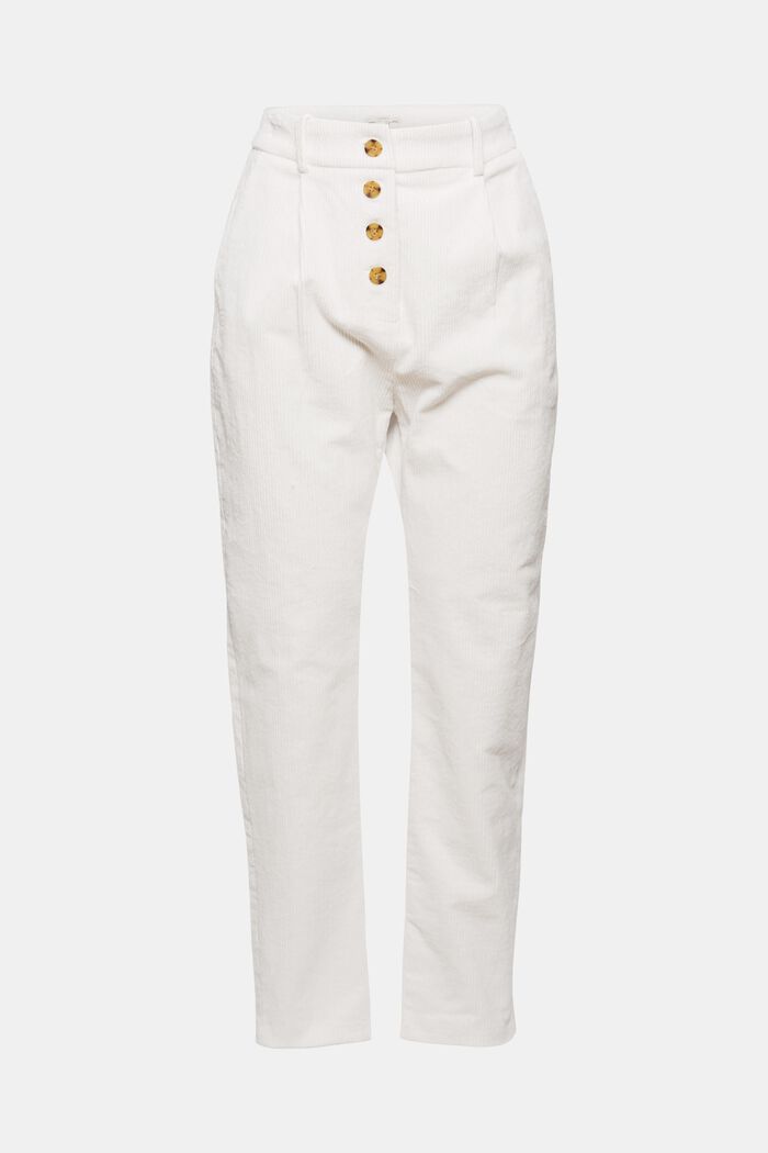 Corduroy trousers with a button fly made of 100% cotton, ICE, overview