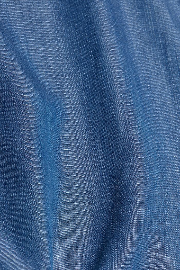 Made of TENCEL™: blouse top in a denim look, BLUE MEDIUM WASHED, detail image number 4