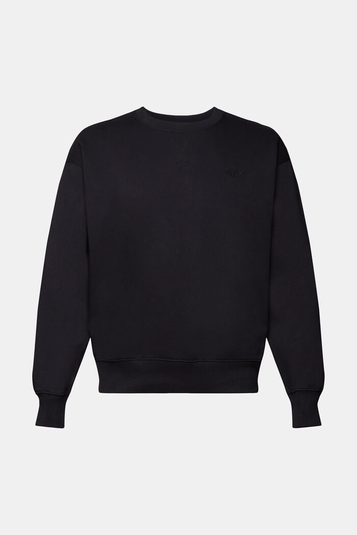 Sweatshirt with logo stitching, BLACK, detail image number 5