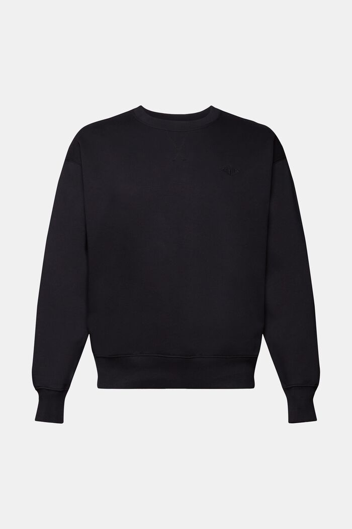 Sweatshirt with logo stitching, BLACK, detail image number 5