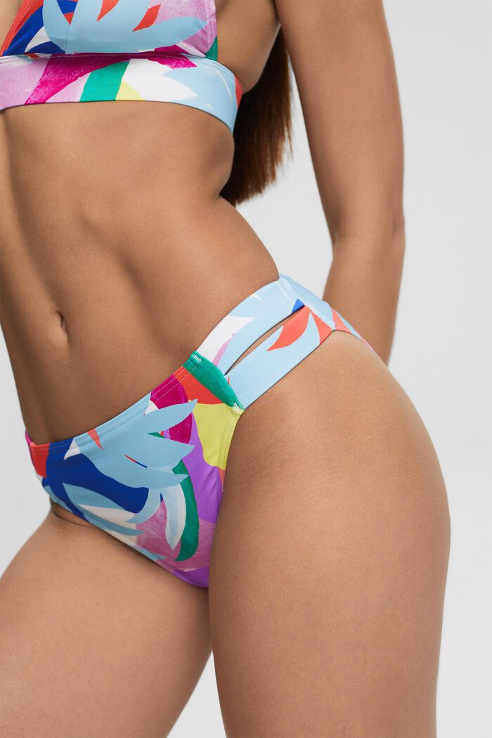 Recycled: bikini briefs with colourful pattern, VIOLET, detail image number 1