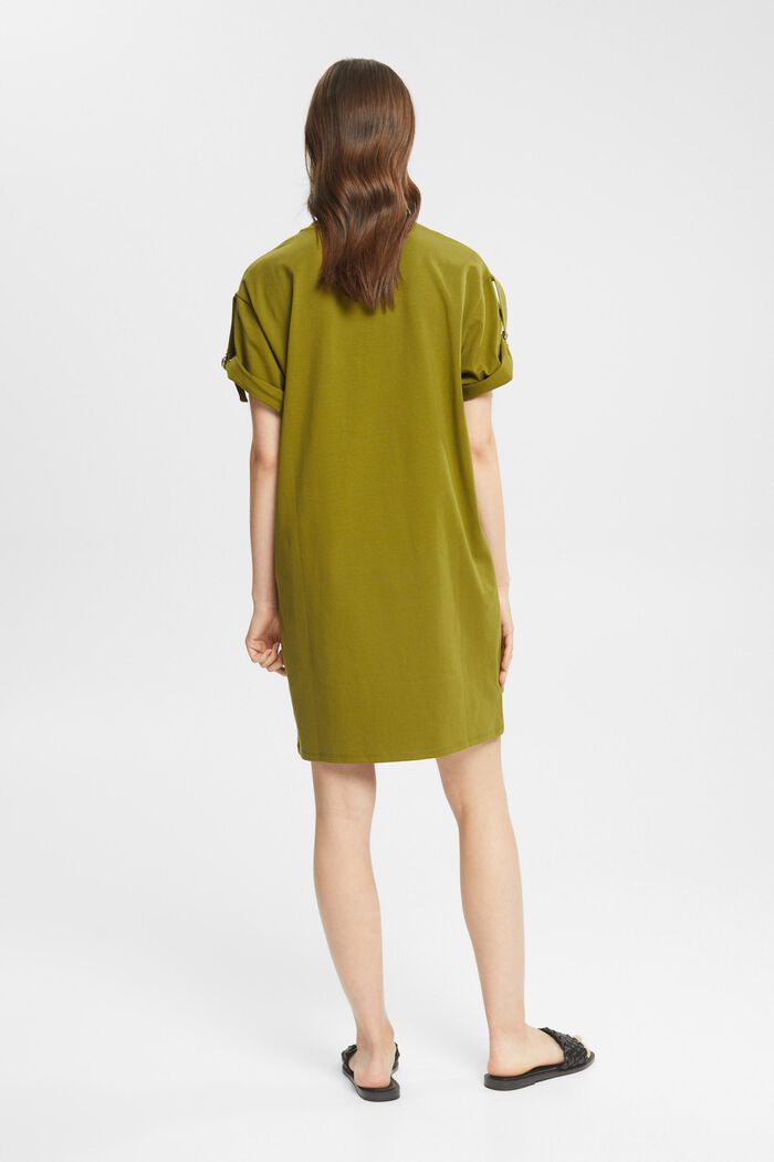 T-shirt dress with buckles, OLIVE, detail image number 4
