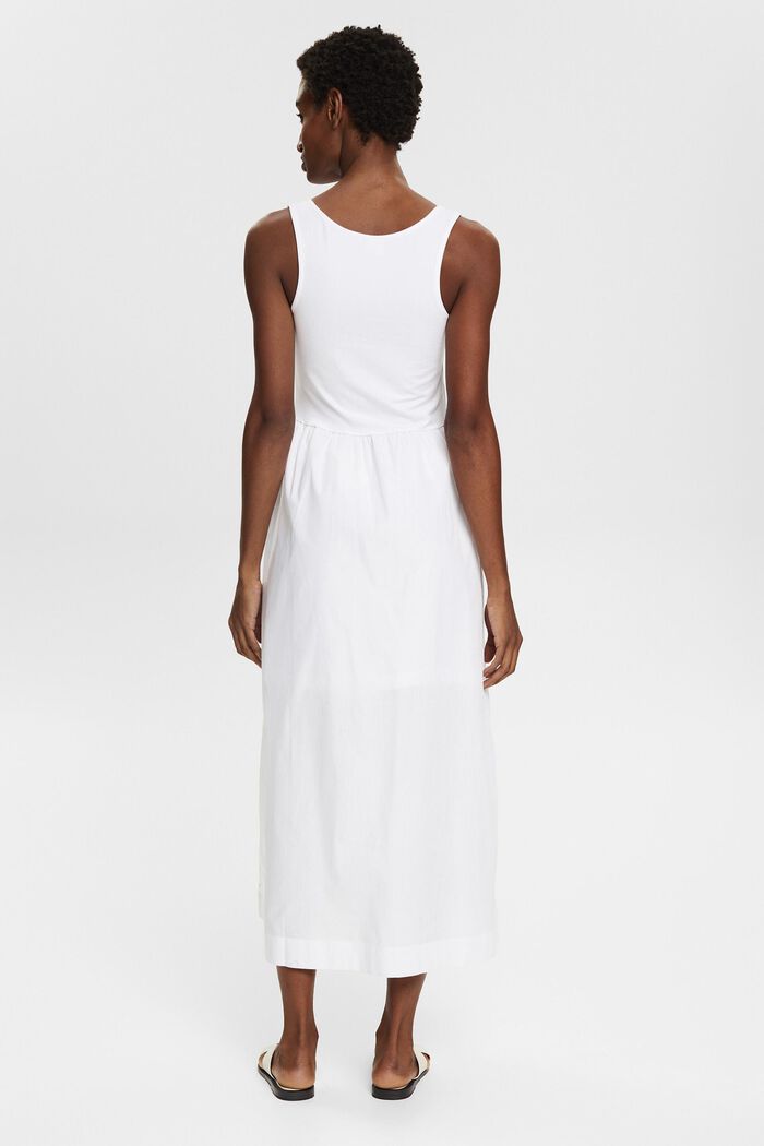 Mixed material midi dress, WHITE, detail image number 2