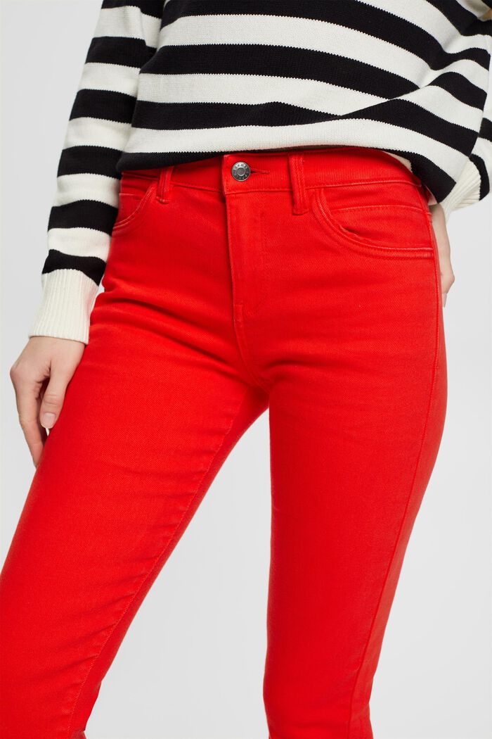 Mid-rise slim fit stretch jeans, RED, detail image number 2