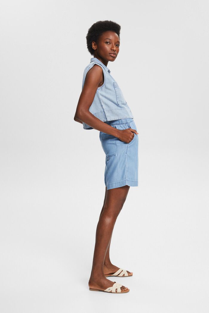 Faux denim shorts made of TENCEL™, BLUE LIGHT WASHED, detail image number 5