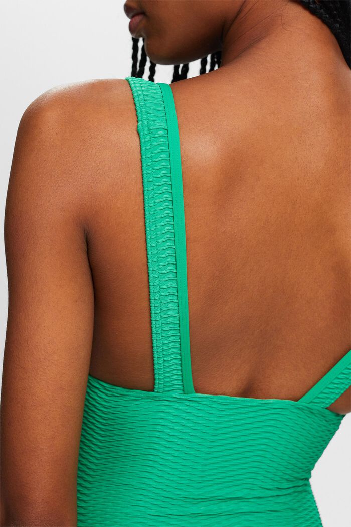 Recycled: textured swimsuit, GREEN, detail image number 3