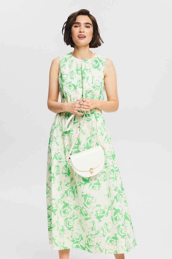 Printed A-Line Dress, CITRUS GREEN, detail image number 0