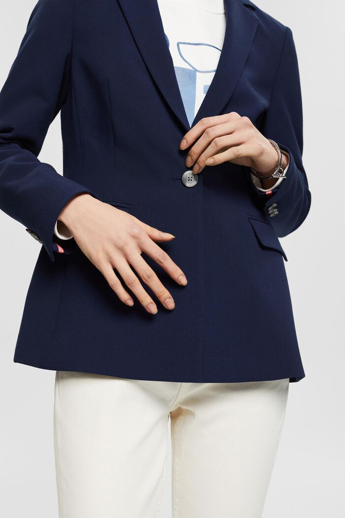 Relaxed one-button blazer, NAVY, detail image number 2