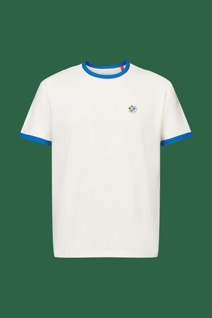 Logo Crewneck Cotton T-Shirt, OFF WHITE, detail image number 6