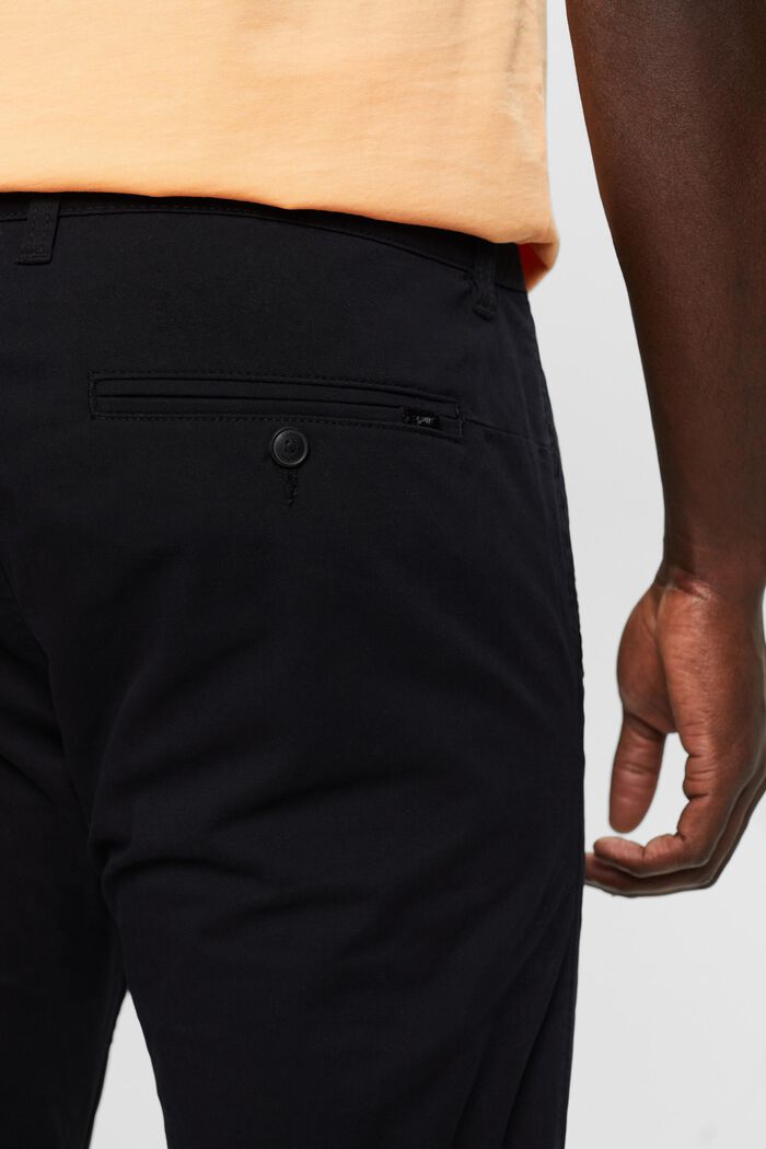 Straight chinos in organic cotton, BLACK, detail image number 3