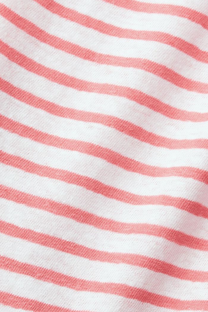 With linen: striped T-shirt, CORAL RED, detail image number 1