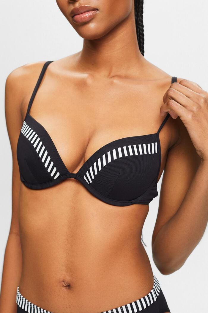 Padded Underwire Bikini Top, BLACK, detail image number 2