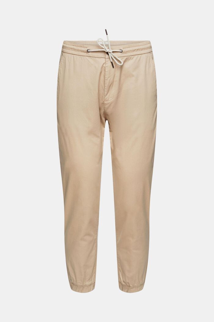Lightweight chinos with drawstring ties, LIGHT BEIGE, detail image number 2