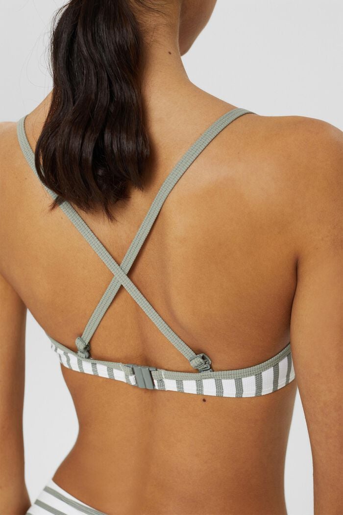Recycled: padded top with stripes, LIGHT KHAKI, detail image number 4