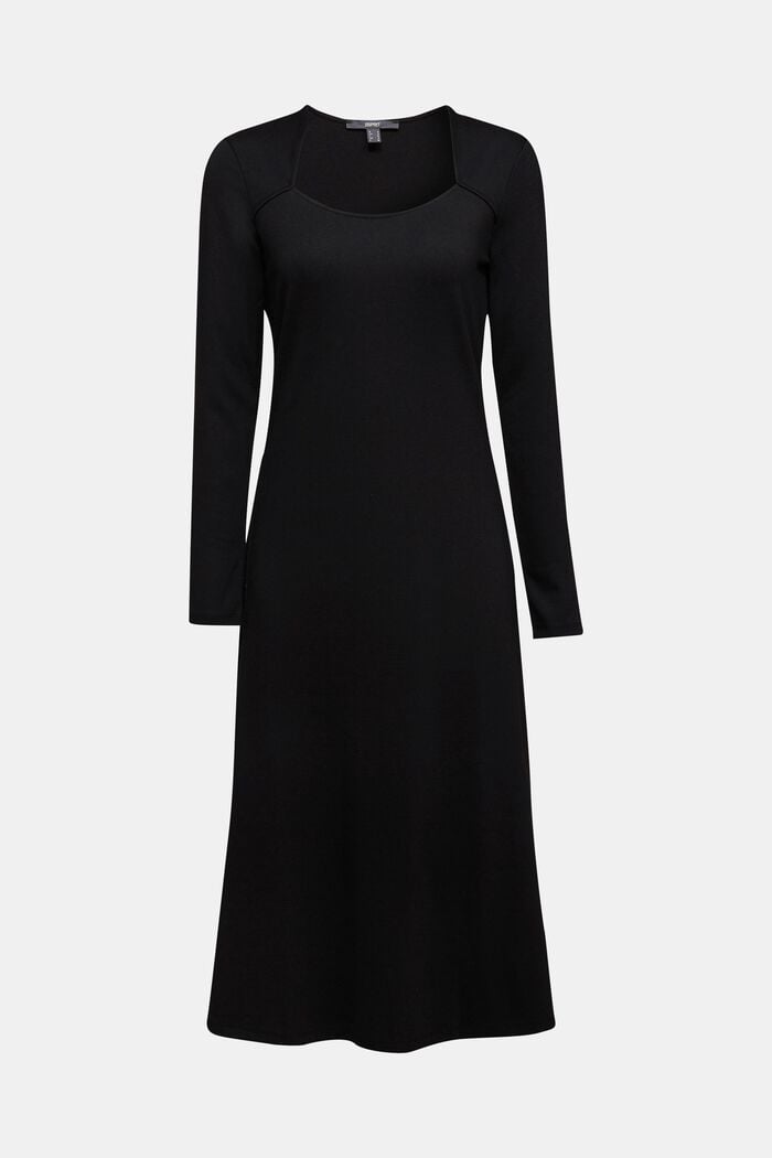 With LENZING™ ECOVERO™: Jersey midi dress, BLACK, detail image number 0